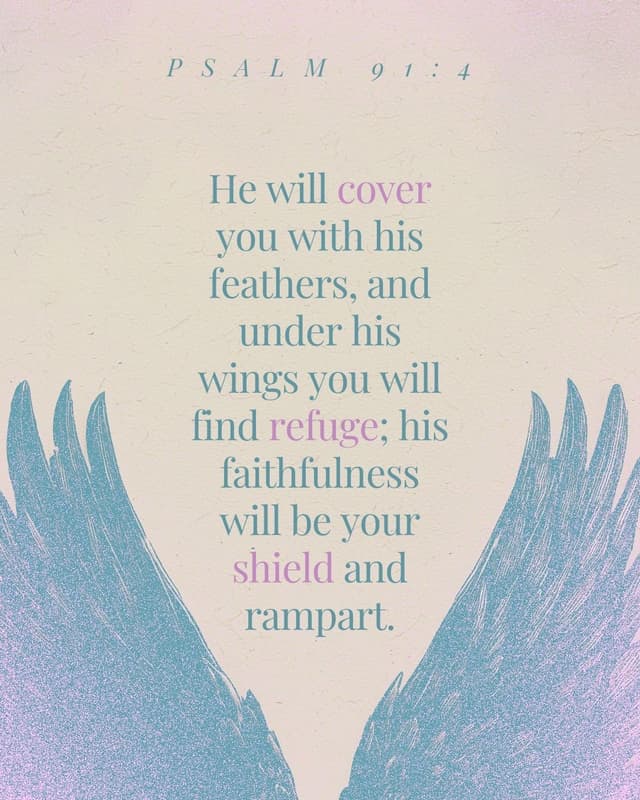 He will cover you with his feathers, and under his wings you will find refuge; his faithfulness will be your shield and rampart. - Psalm 91:4