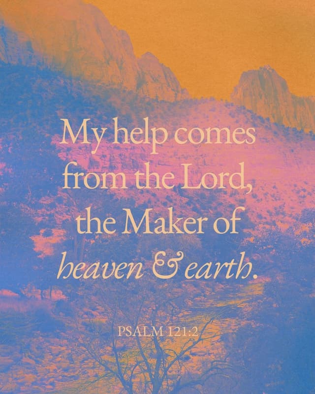 My help comes from the Lord, the Maker of heaven and earth. - Psalm 121:2