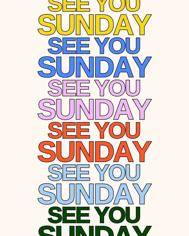 See you Sunday!